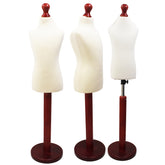 Children Kids Age 2-4 Years Tailors Dummy Mannequin, White Torso Bust with a Red Wood Round Base